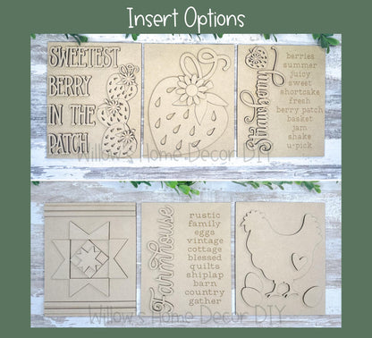 DIY Interchangeable Scalloped Frame - Adult Kids Craft Kit - Wood Blank - Accent - Mantle Decor - Seasonal Sign - Shelf Sitter - Home Decor