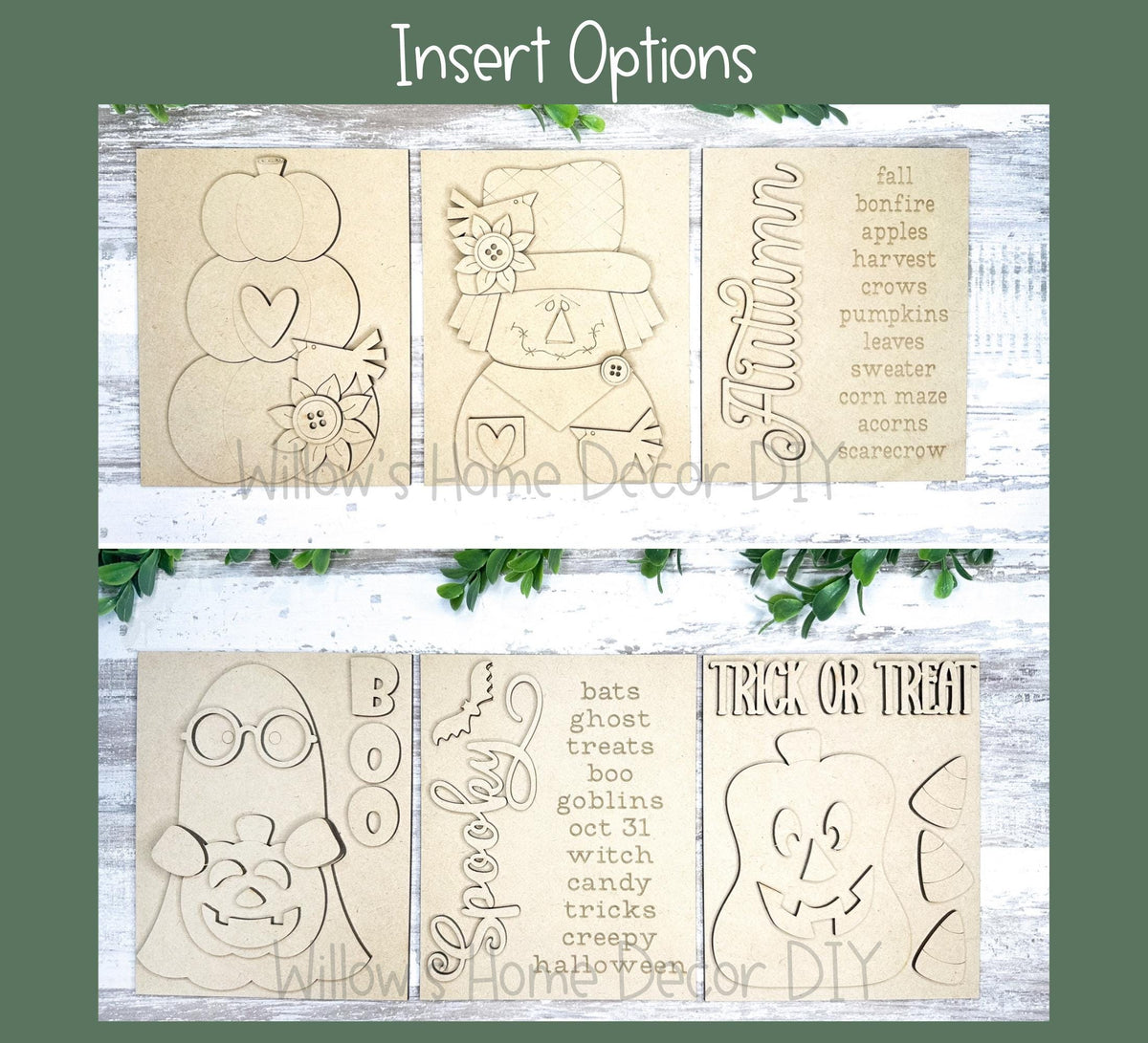 DIY Interchangeable Scalloped Frame - Adult Kids Craft Kit - Wood Blank - Accent - Mantle Decor - Seasonal Sign - Shelf Sitter - Home Decor