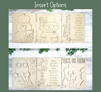DIY Interchangeable Double Scalloped Frame - Adult Kids Craft Kit - Wood Blank - Accent - Mantle Decor - Seasonal Sign - Shelf Sitter - Home