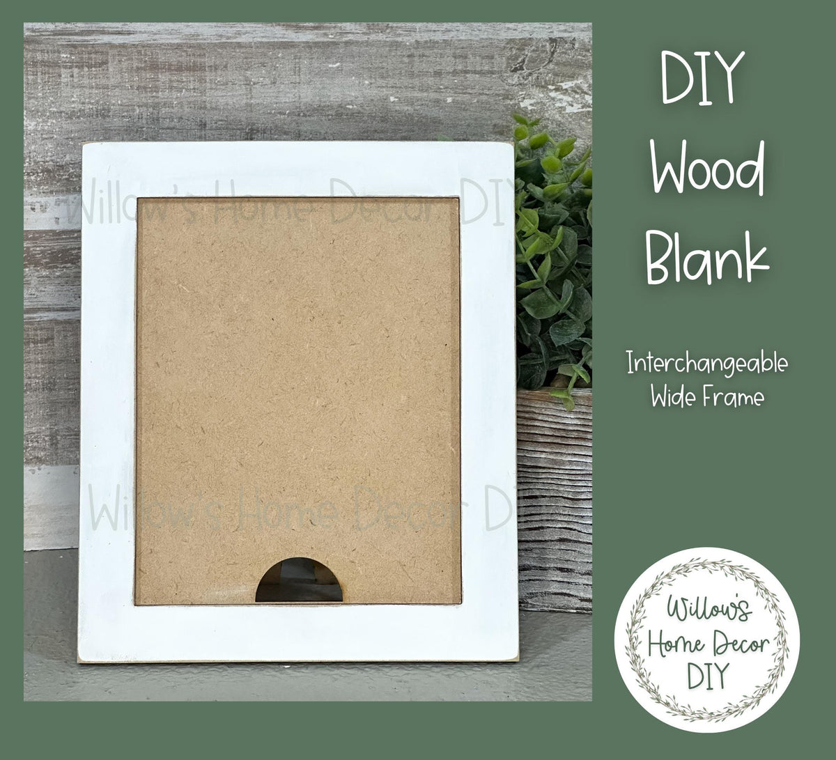 DIY Interchangeable Wide Frame - Adult Kids Craft Kit - Wood Blank - Accent - Mantle Decor - Seasonal Sign - Shelf Sitter - Home Decor
