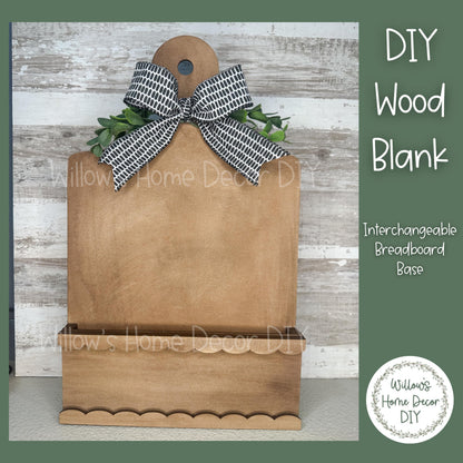 Interchangeable Breadboard Base - Window Box - Interchangeable Base - DIY Wood Blank - Craft Kit - Mantle Decor - Seasonal Sign