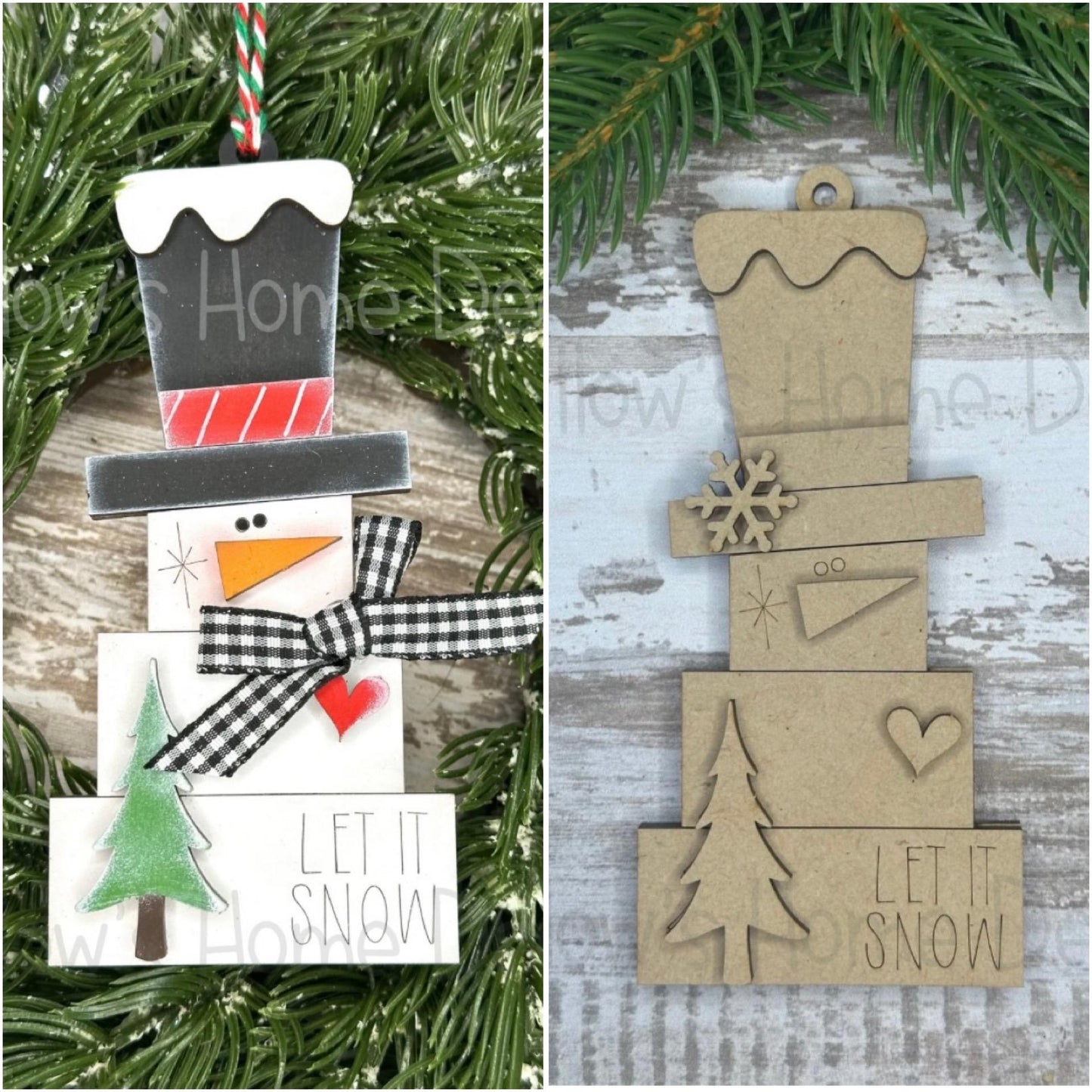 DIY Snowman Christmas Tree Ornament - Frosty - Let It Snow - Holiday Decorations - Christmas Crafts - Wood Blanks For Crafters