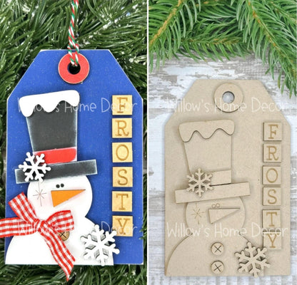 DIY Snowman Christmas Tree Ornament - Frosty - Let It Snow - Holiday Decorations - Christmas Crafts - Wood Blanks For Crafters