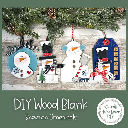 DIY Snowman Christmas Tree Ornament - Frosty - Let It Snow - Holiday Decorations - Christmas Crafts - Wood Blanks For Crafters