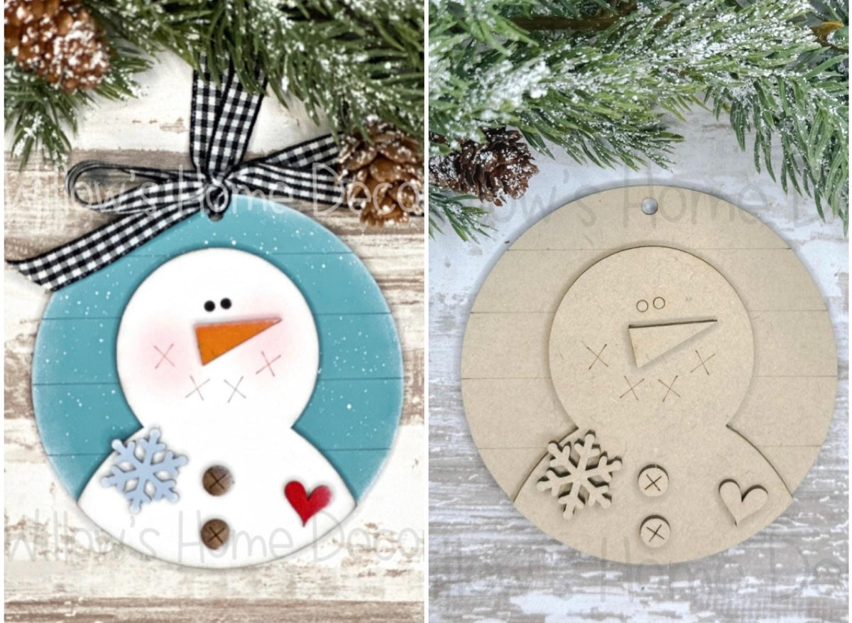 DIY Snowman Christmas Tree Ornament - Frosty - Let It Snow - Holiday Decorations - Christmas Crafts - Wood Blanks For Crafters