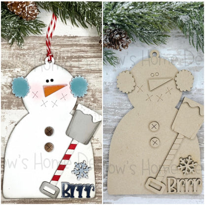 DIY Snowman Christmas Tree Ornament - Frosty - Let It Snow - Holiday Decorations - Christmas Crafts - Wood Blanks For Crafters