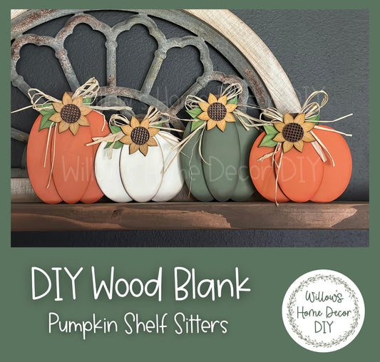 Chunky Pumpkin Shelf Sitters - DIY Kit - Fall Craft Kit - Fall Home Decor - Family Adult Kid Crafts