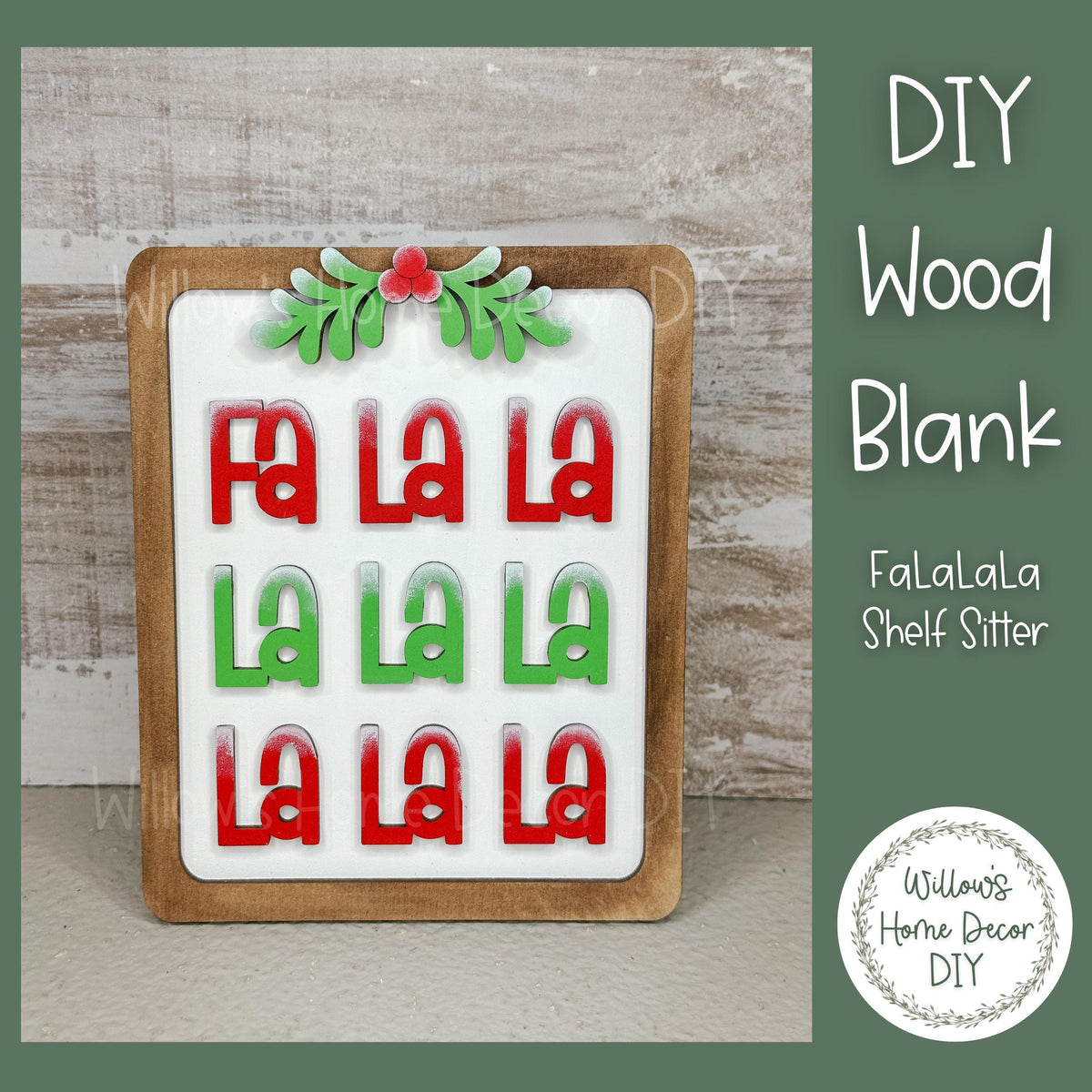 Santa Sign DIY Wood Blank - Shelf Sitter Sign - Christmas Decor - Unfinished Craft - Paint Party Supply - Adult Kids Teen Crafts
