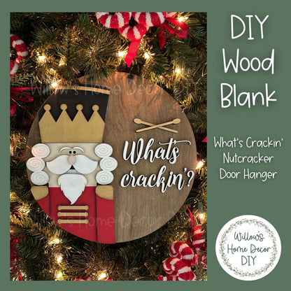 Nutcracker Christmas Door Hanger DIY Wood Blank - Unfinished Adult Kids Teens Craft - Porch Decor - Front Door Sign- Paint Party
