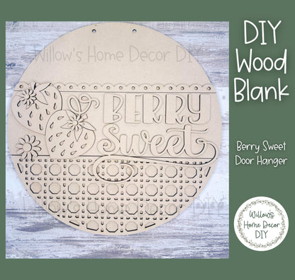 DIY Berry Sweet Strawberry Door Hanger | Unfinished Wood Craft Blank
