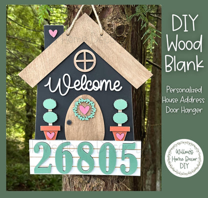 DIY Wood Blank Personalized Address Door Hanger | Unfinished Adult Kids Family Craft