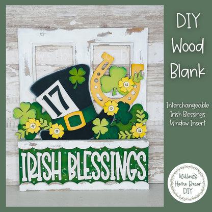 DIY Interchangeable Window Box Add-On Irish Blessings | St. Patrick's Day Wood Craft Blank