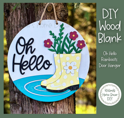DIY Wood Blank Oh Hello Spring Door Hanger | Unfinished Adult Kids Family Craft