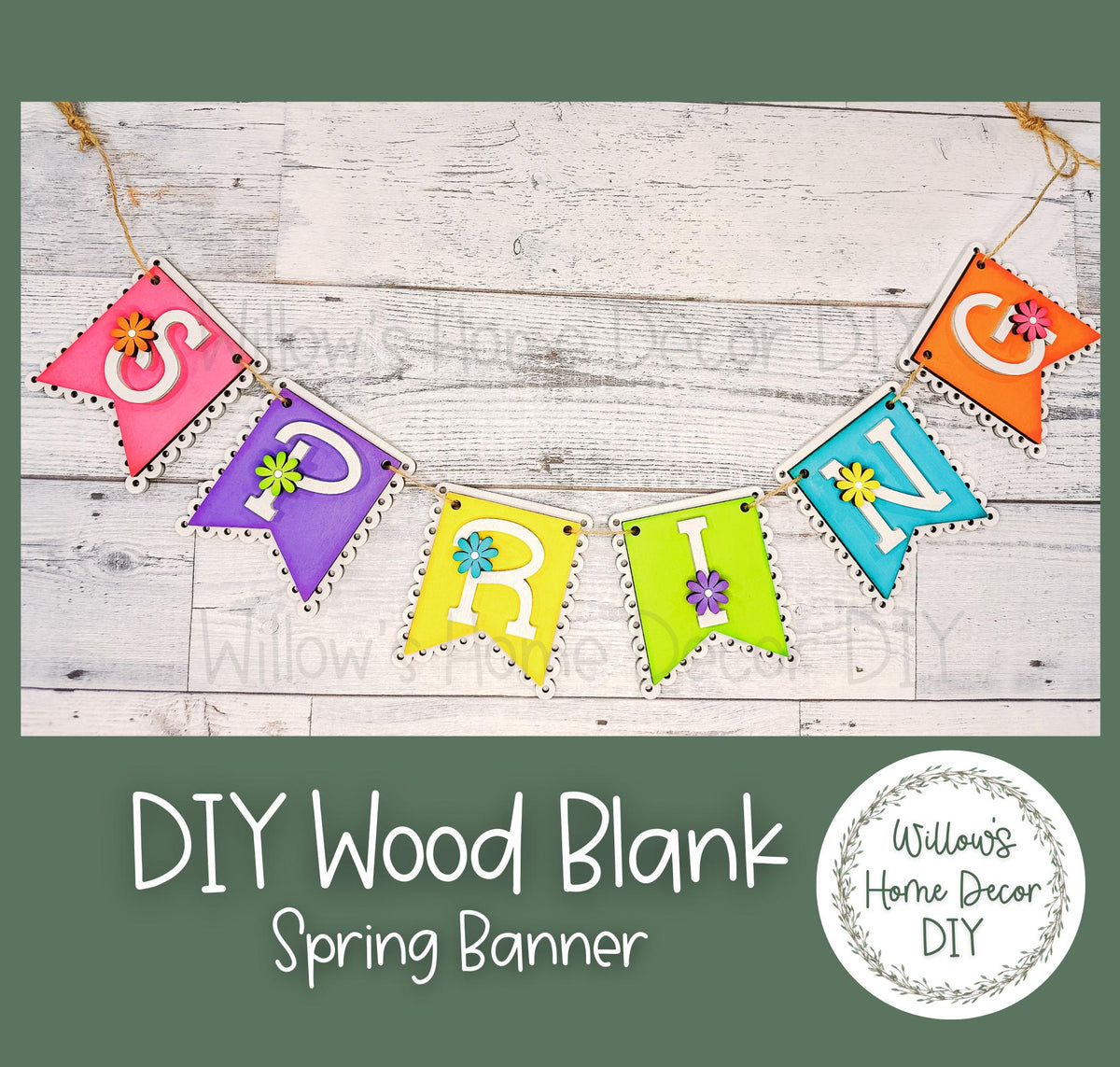 DIY Wood Blank - Spring Banner - Unfinished Craft