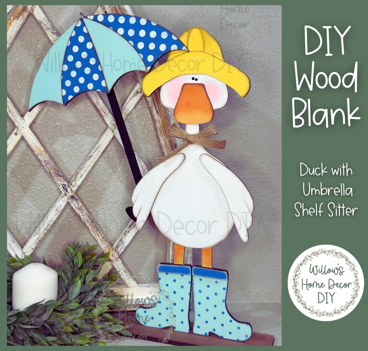 DIY Wood Blank Duck with Umbrella | Primitive Spring Decor | Craft Sign Kit
