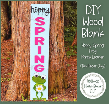 DIY Spring Porch Leaner Blank | Frog Front Door Decor | Unfinished Wood Vertical Sign