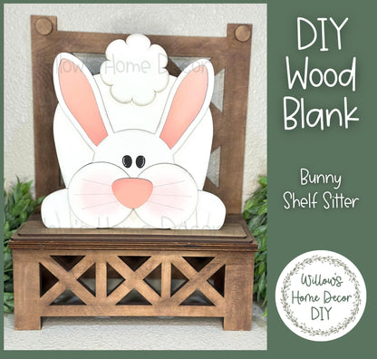 Bunny Shelf Sitter | DIY Wood Blank | Spring Decor | Craft Sign Kit