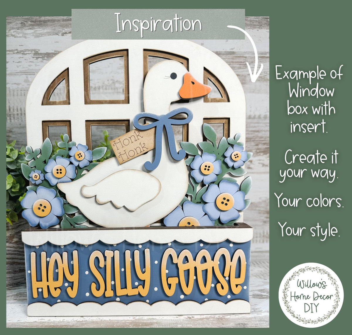 Interchangeable Window Box Wood Blank - Seasonal Mantel Decor - DIY Craft Kit - Unfinished MDF - Farmhouse Home Decor