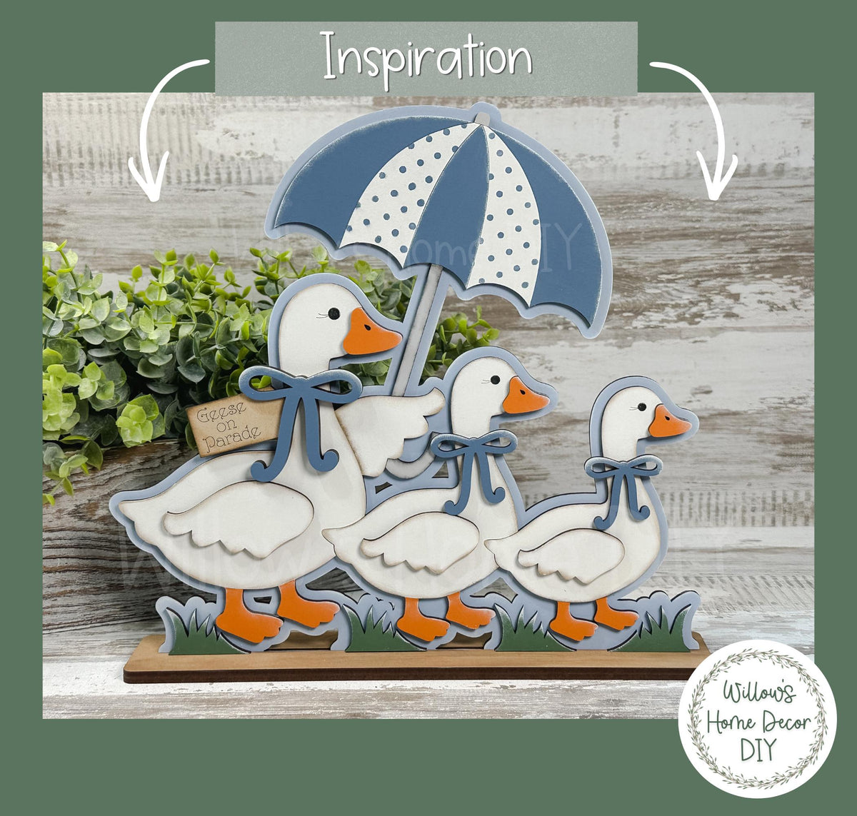 Goose Shelf Sitter Wood Blank | Unfinished MDF Paint Blank | DIY Craft Kit | Farmhouse Goose Decor | Paint Party Supply