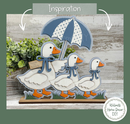 Goose Shelf Sitter Wood Blank | Unfinished MDF Paint Blank | DIY Craft Kit | Farmhouse Goose Decor | Paint Party Supply