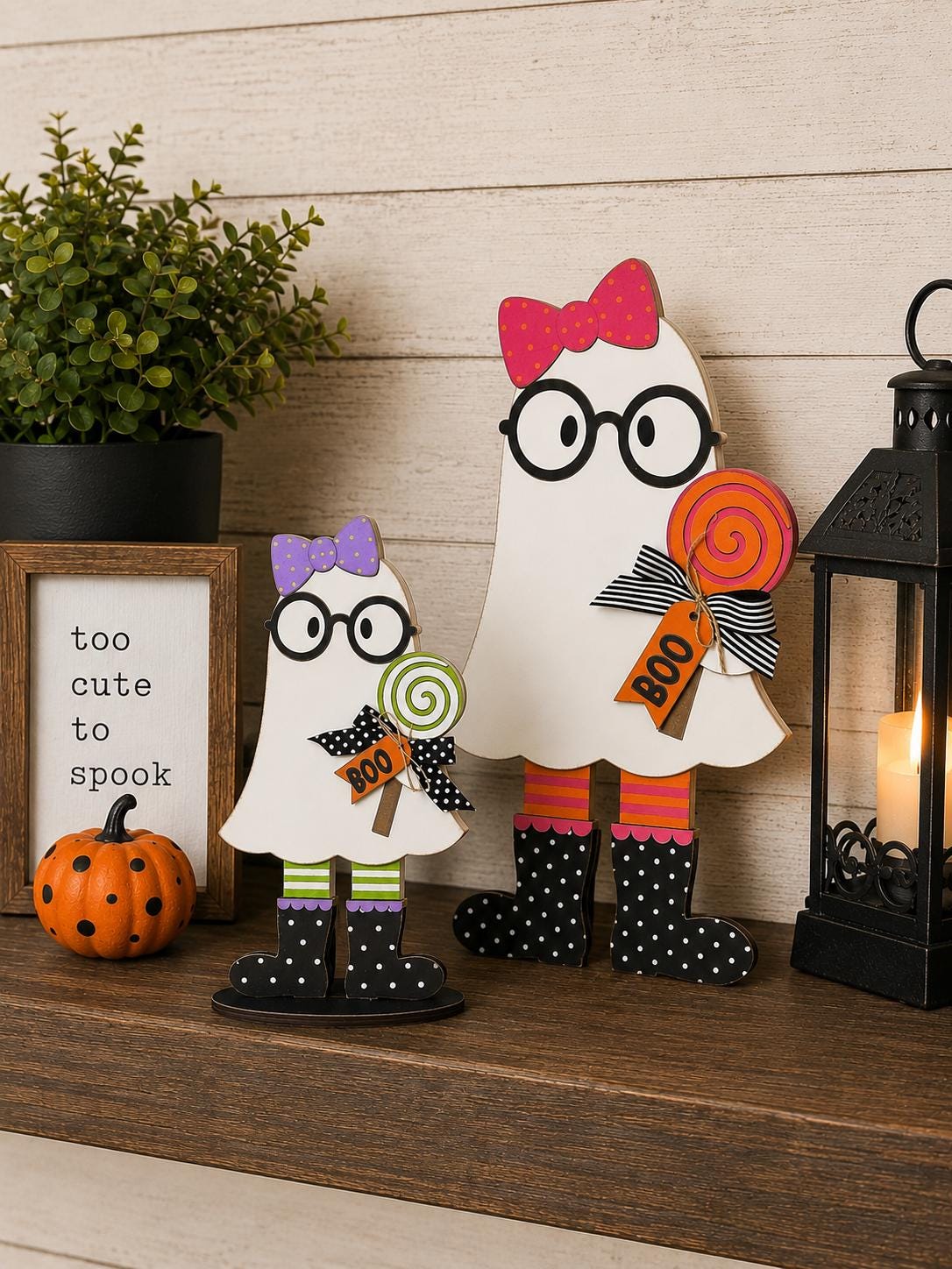 Halloween Ghost Girl Wood Blank - DIY Unfinished Shelf Sitter & Leaner - Paint Party Craft Kit - Spooky Season Decor