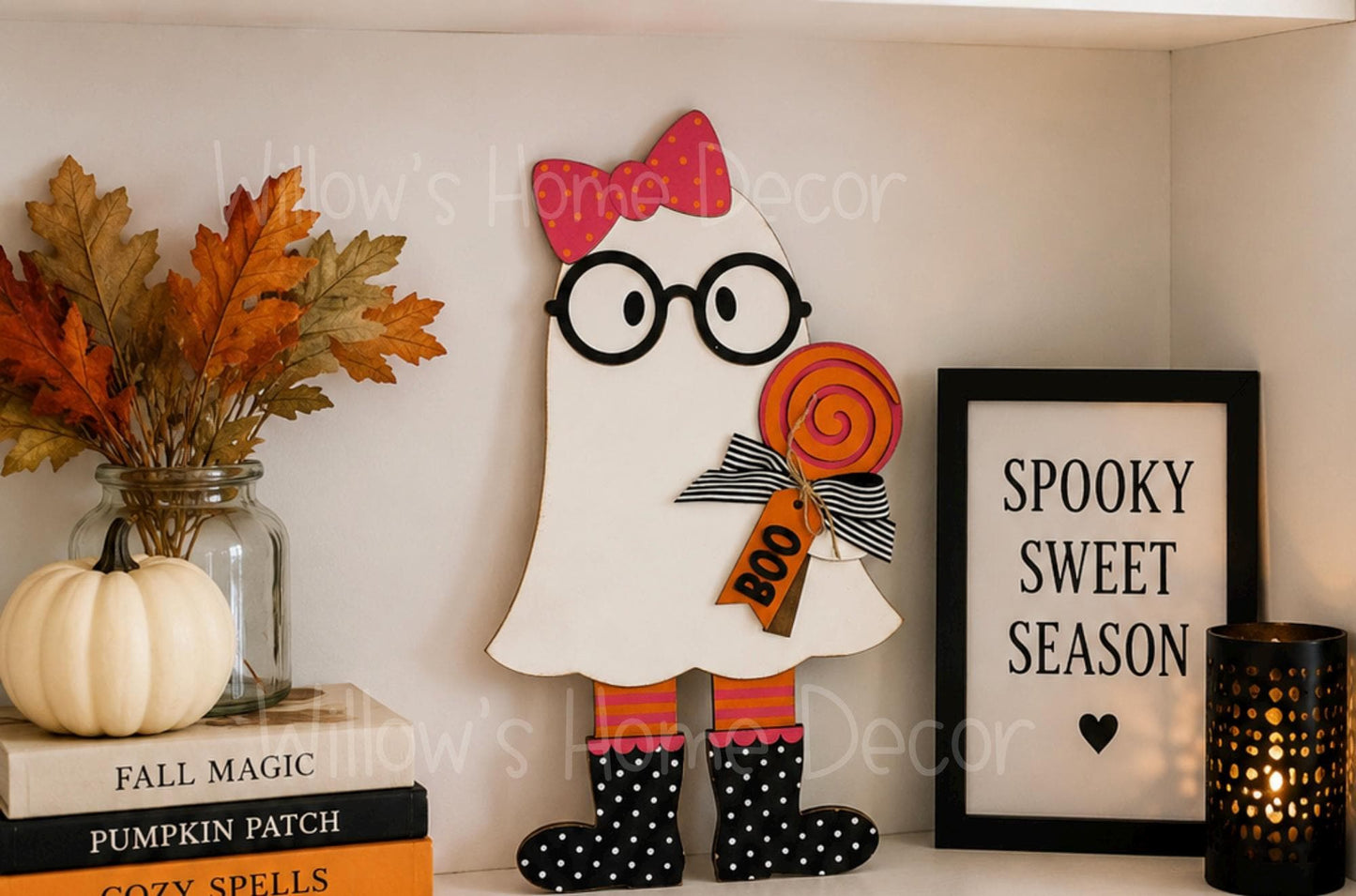 Halloween Ghost Girl Wood Blank - DIY Unfinished Shelf Sitter & Leaner - Paint Party Craft Kit - Spooky Season Decor