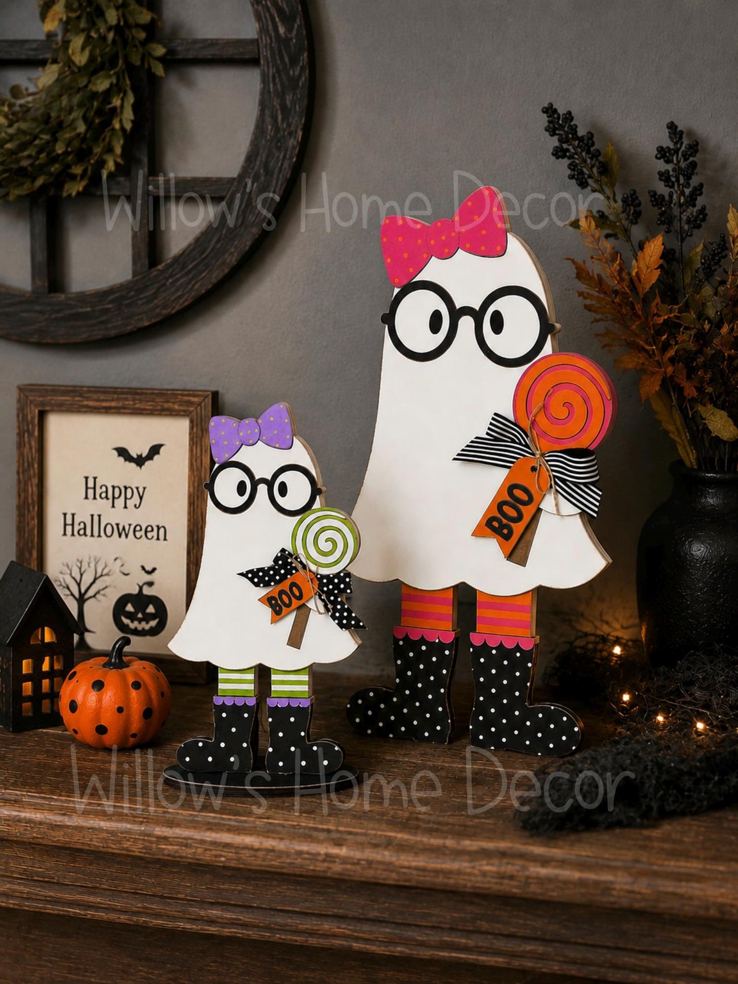Halloween Ghost Girl Wood Blank - DIY Unfinished Shelf Sitter & Leaner - Paint Party Craft Kit - Spooky Season Decor