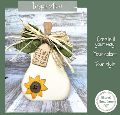 DIY Pumpkin Gourd Shelf Sitters | Unfinished Wood Blanks | Fall Decor Craft Kit | Laser Cut MDF Blanks to Paint | Ready to Paint Fall Decor