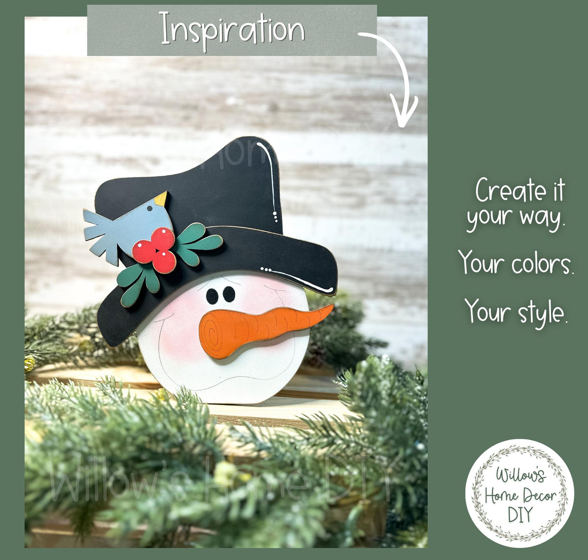 Snowman Wood Blank Shelf Sitter | Christmas Winter Decor Blank | Unfinished Layered Wood Cutout DIY Craft