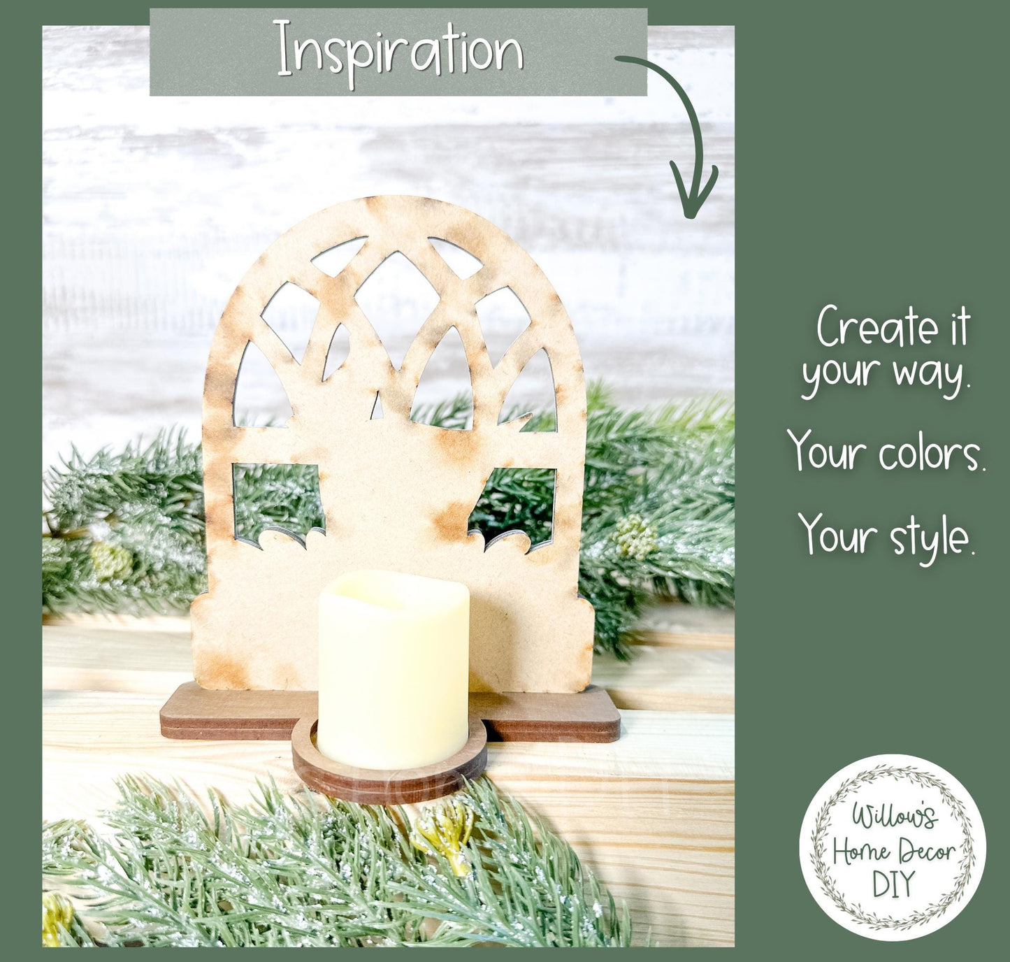 Cardinal Memorial Wood Blank DIY | Forever in Our Hearts Votive Shelf Sitter | Unfinished Wood Blank | Loss of Loved One Decor