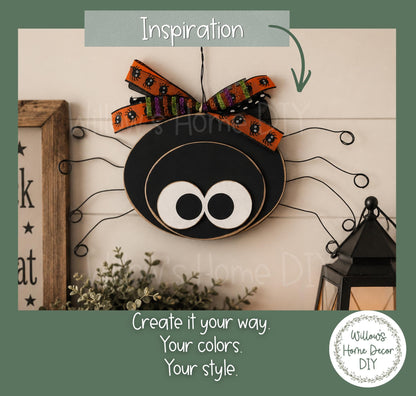 Unfinished Halloween Spider Wood Blank | DIY Paint Party Kit | Spooky Craft Supply | Halloween Shelf Sitter | Wood Craft Blank