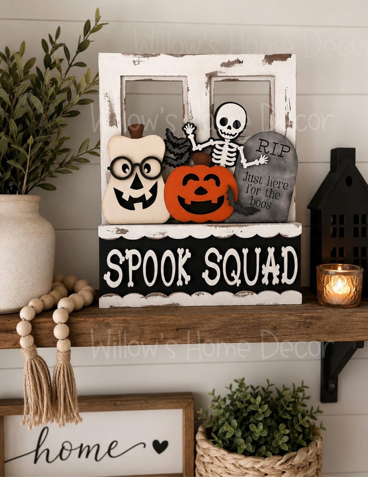 Halloween Window Box Insert | Unfinished Wood Blank | Interchangeable Seasonal Decor | DIY Craft Kit | Cottagecore Home Decor