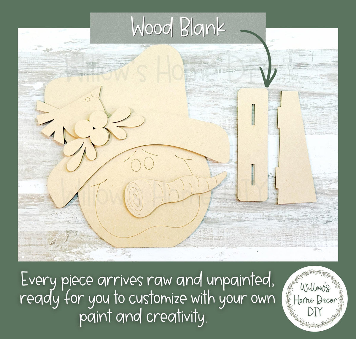 Snowman Wood Blank Shelf Sitter | Christmas Winter Decor Blank | Unfinished Layered Wood Cutout DIY Craft