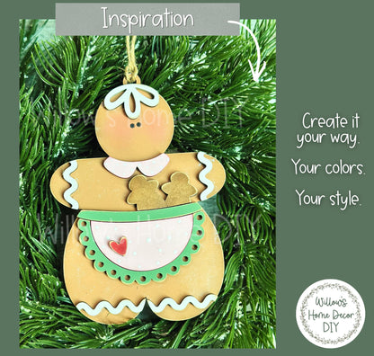 Gingerbread Christmas Ornament Wood Blank | Unfinished DIY Christmas Craft | Gift for Baker | Paint Party Supply