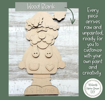 Santa Shelf Sitter DIY Kit | Unfinished Christmas Decor Wood Blank | Paint Your Own Sign | Farmhouse Mantle Decoration