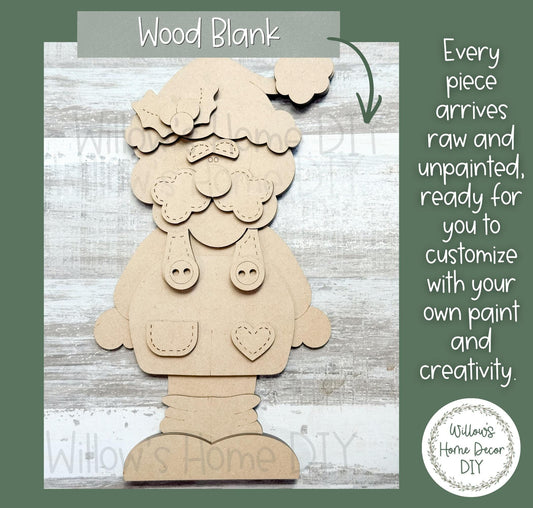 Santa Shelf Sitter DIY Kit | Unfinished Christmas Decor Wood Blank | Paint Your Own Sign | Farmhouse Mantle Decoration