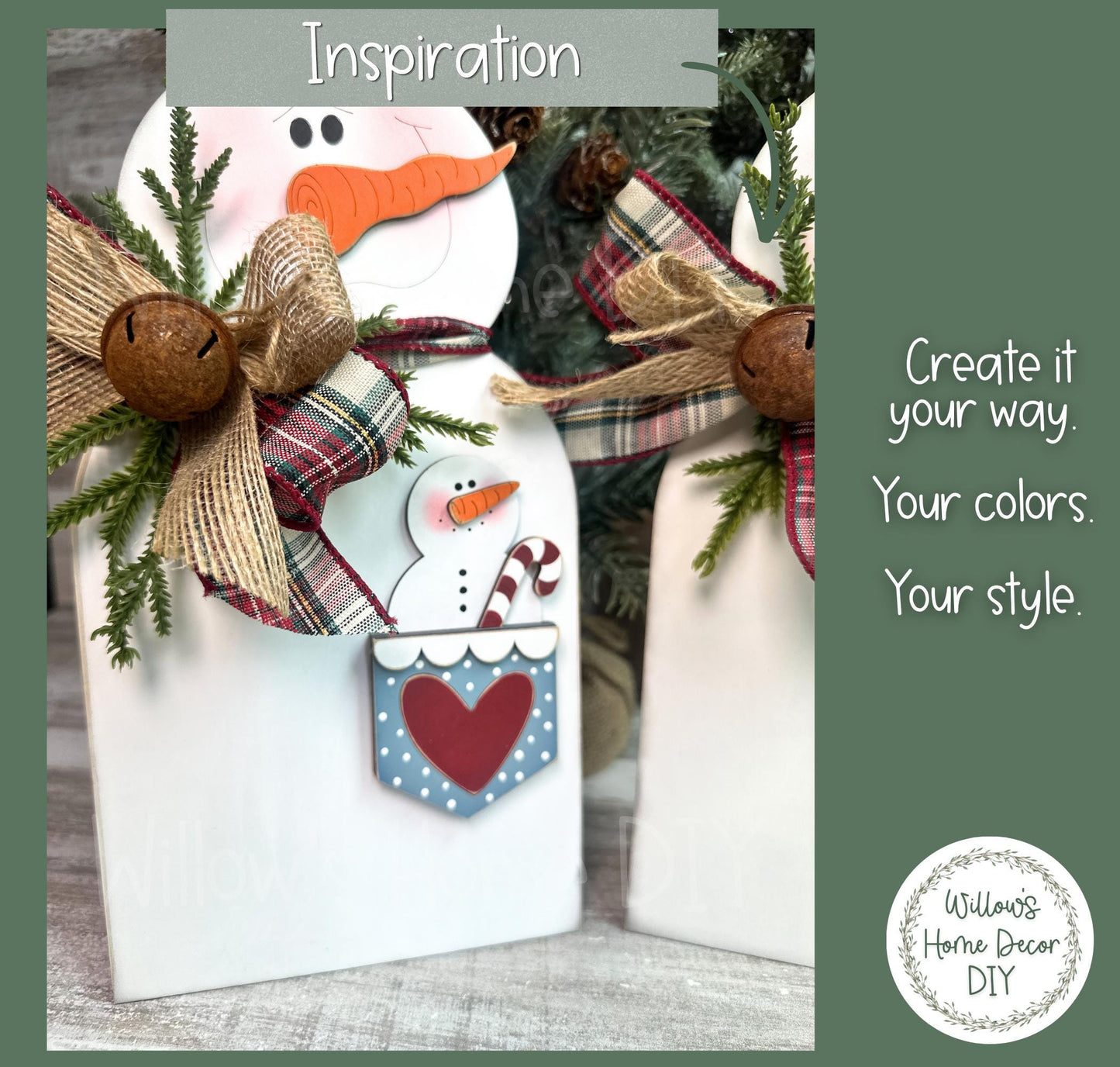Snowman & Gingerbread Shelf Sitter DIY Wood Blank - Christmas Decor - Unfinished Craft - Paint Party Supply - Adult Kids Crafts