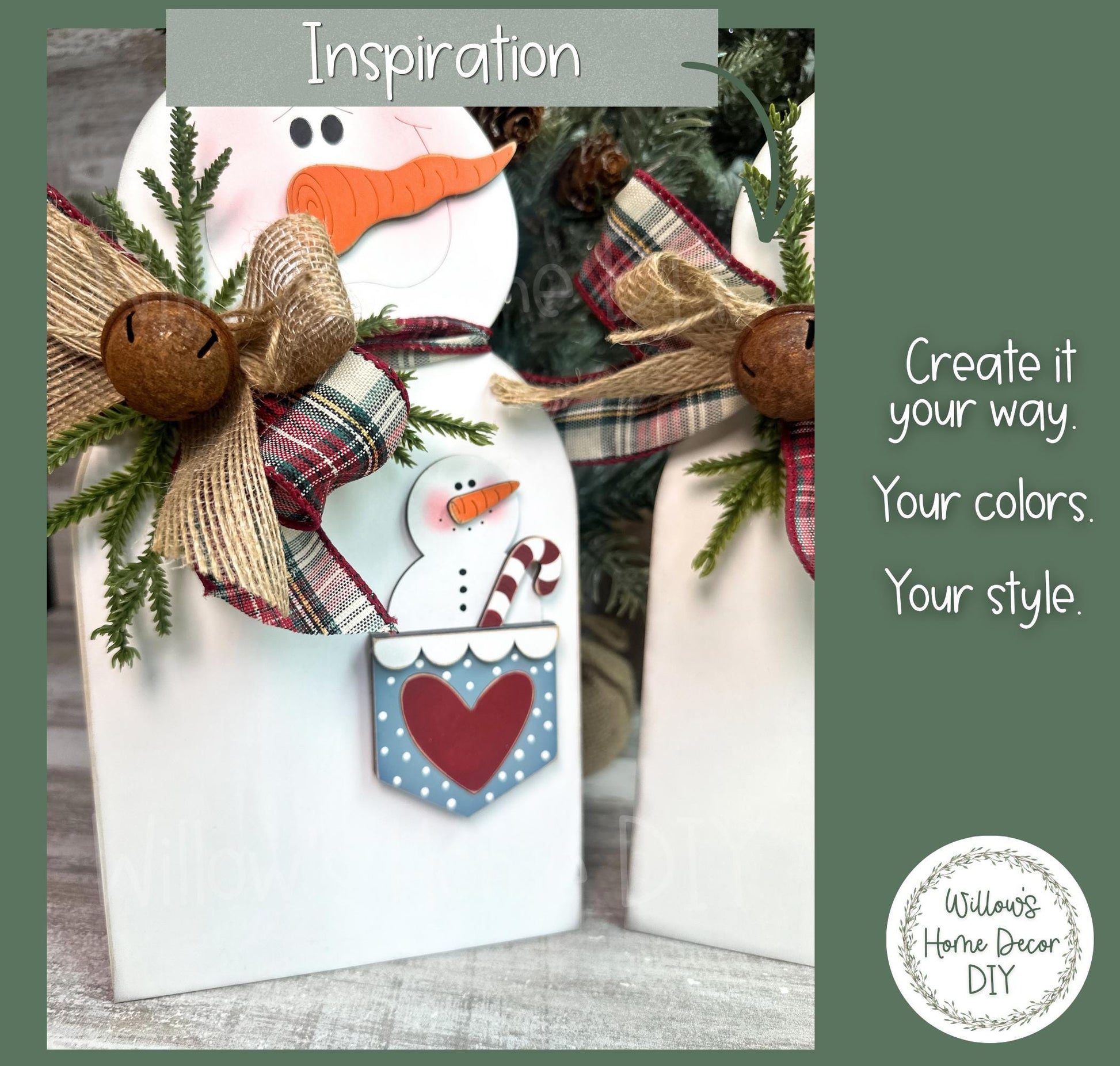 Snowman & Gingerbread Shelf Sitter DIY Wood Blank - Christmas Decor - Unfinished Craft - Paint Party Supply - Adult Kids Crafts