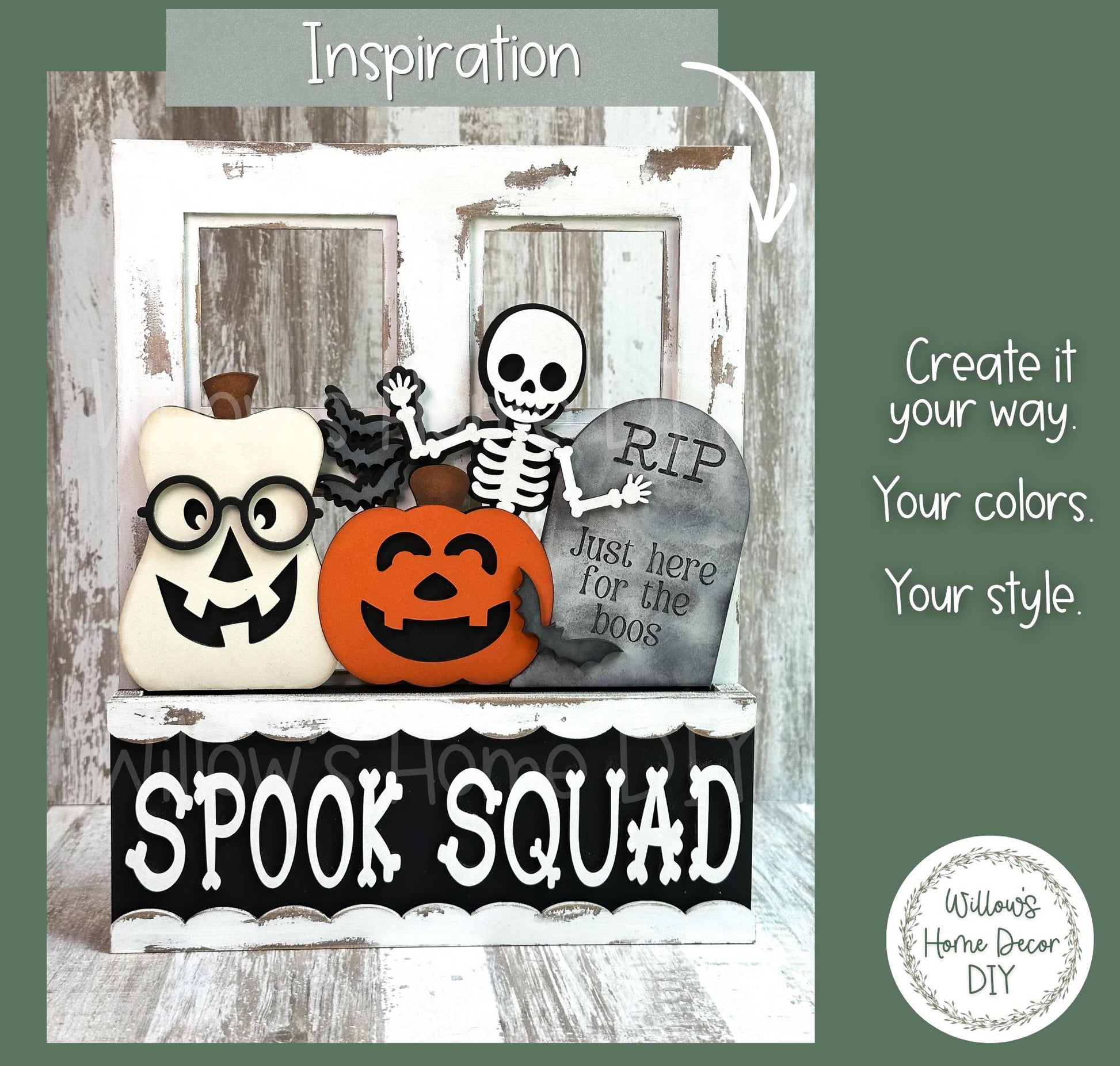 Halloween Window Box Insert | Unfinished Wood Blank | Interchangeable Seasonal Decor | DIY Craft Kit | Cottagecore Home Decor