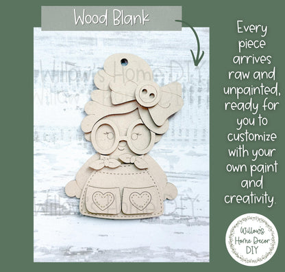 Santa & Mrs. Claus Ornament Wood Blank | DIY Unfinished Christmas Craft | Laser Cut MDF Craft Blank