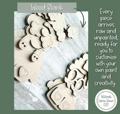 Santa & Mrs. Claus Ornament Wood Blank | DIY Unfinished Christmas Craft | Laser Cut MDF Craft Blank
