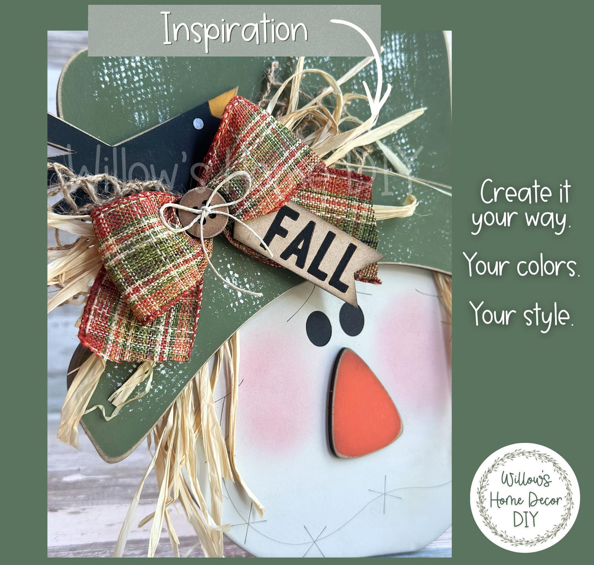 Scarecrow Shelf Sitter | Unfinished Wood Blank DIY Craft Kit | Fall Tiered Tray Decor | Mantel Decoration
