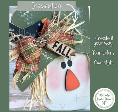 Scarecrow Shelf Sitter | Unfinished Wood Blank DIY Craft Kit | Fall Tiered Tray Decor | Mantel Decoration