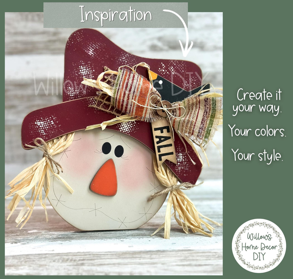 Scarecrow Shelf Sitter | Unfinished Wood Blank DIY Craft Kit | Fall Tiered Tray Decor | Mantel Decoration