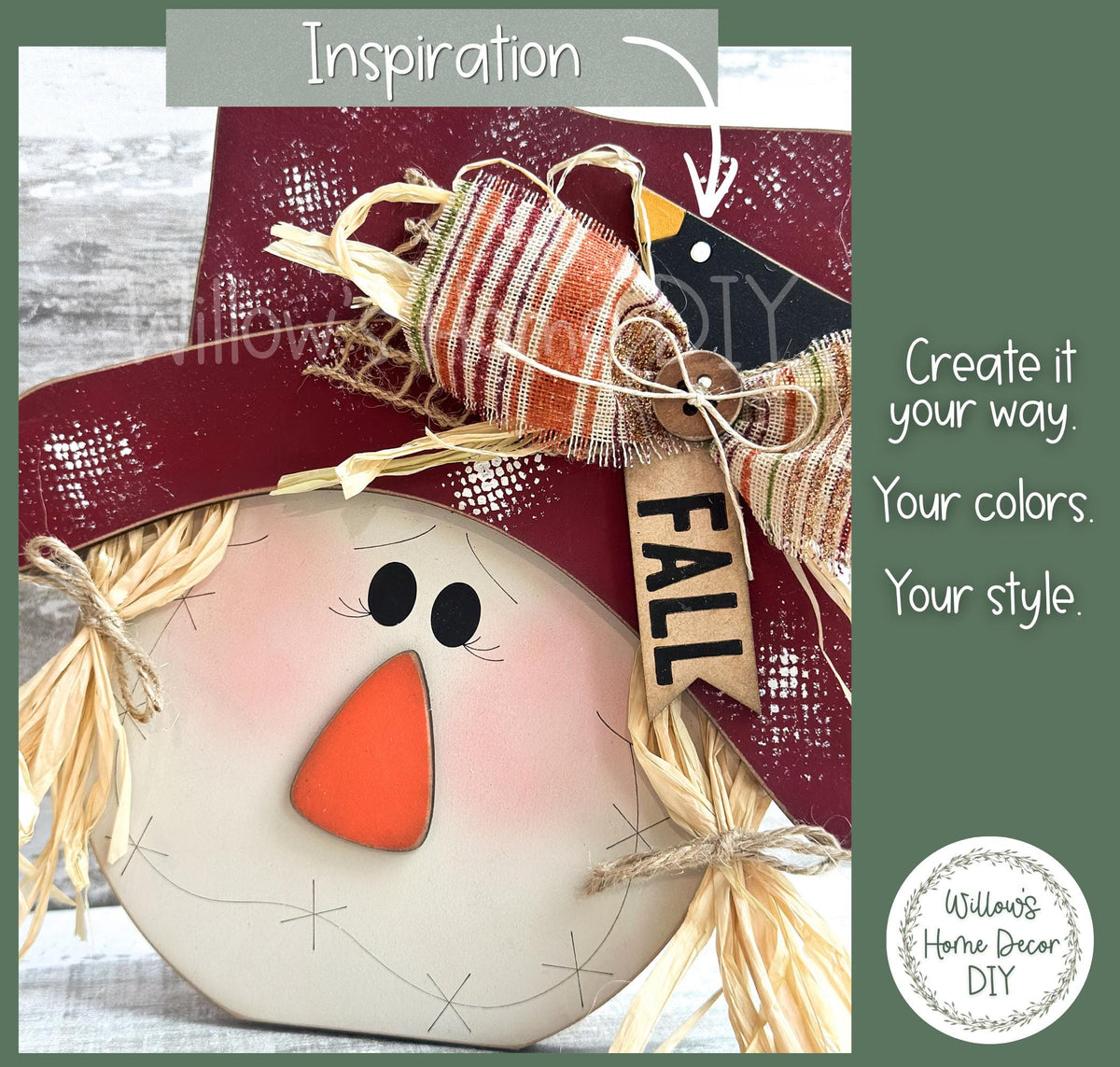 Scarecrow Shelf Sitter | Unfinished Wood Blank DIY Craft Kit | Fall Tiered Tray Decor | Mantel Decoration