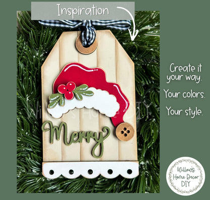 Christmas Ornament Wood Blank | DIY Unfinished Christmas Craft | Santa Boots | Laser Cut MDF Craft Blank