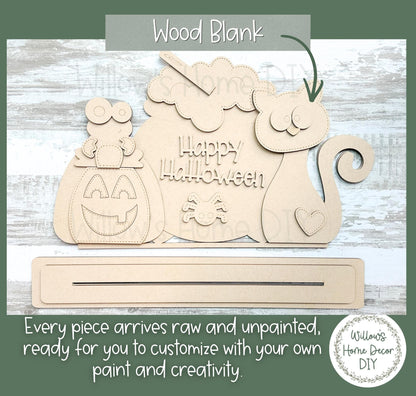 Halloween Wood Blank - Ghost DIY Kit - Unfinished Craft - Paint Party Craft Kit - Spooky Season Decor
