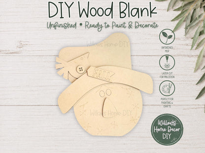 DIY Scarecrow Shelf Sitters | Unfinished Wood Blanks | Fall Decor Craft Kit | Laser Cut MDF Blanks to Paint | Ready to Paint Fall Decor