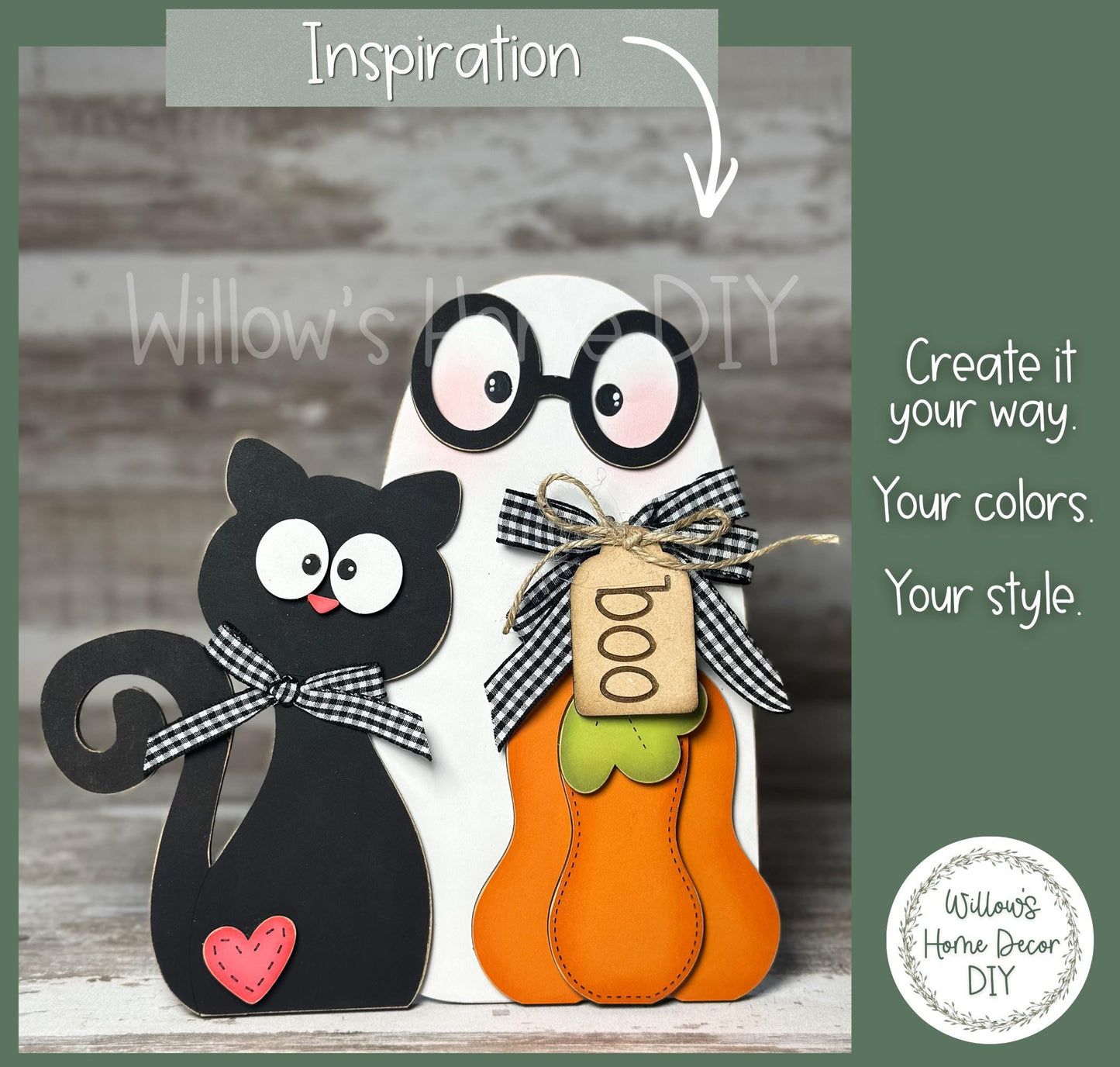 Halloween Wood Blank - Ghost DIY Kit - Unfinished Craft - Paint Party Craft Kit - Spooky Season Decor