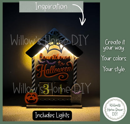 Countdown to Halloween Wood Blank - DIY Kit - Unfinished Craft - Paint Party Craft Kit